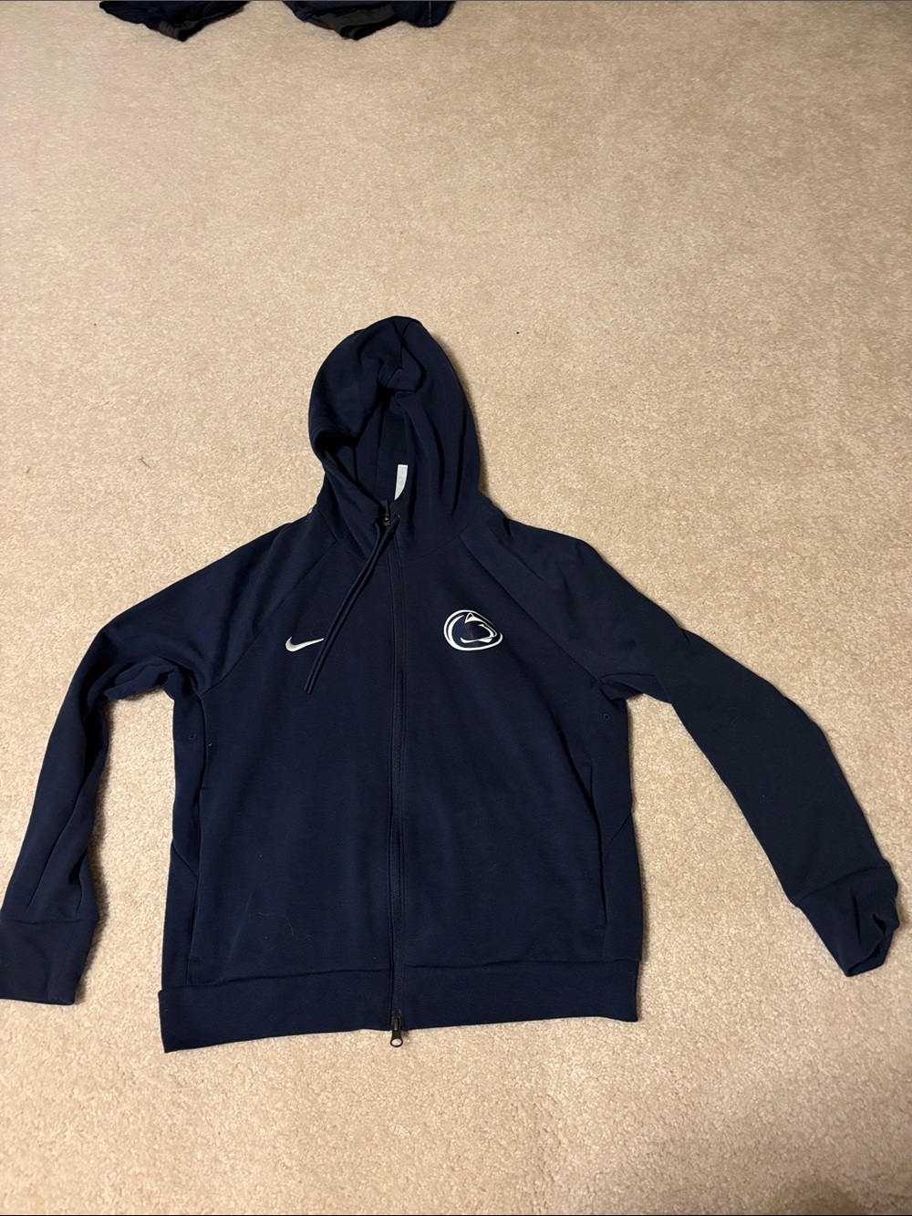 Nike Navy Full-Zip Hooded Jacket with Penn State Emblem